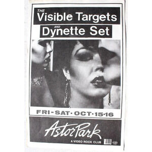 Vtg Orig 1982 The Visible Targets & Dynette Set Band Promo Concert POSTER Flyer
